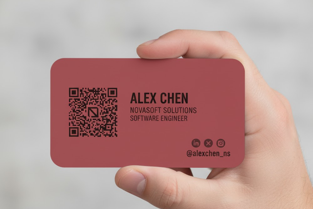 Professional business card design with QR code